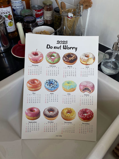 Donuts 2025 Calendar Poster