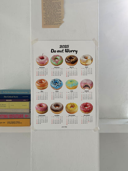 Donuts 2025 Calendar Poster